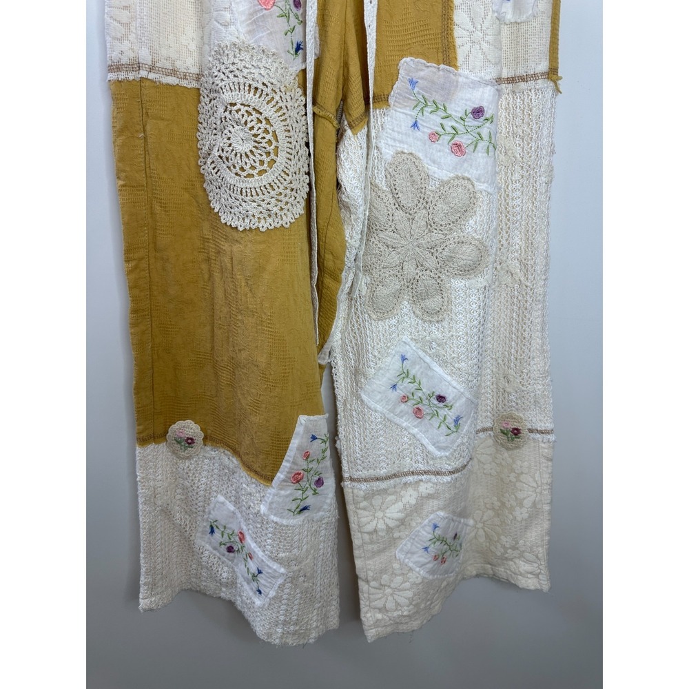 POL Patchwork Floral Embroidered Crochet Lace Cami Top & Wide Leg Pants Set S - Picture 10 of 16